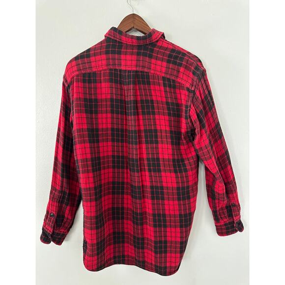 Polo Ralph Lauren Black Red Buffalo Check Flannel Shirt sz Medium - Picture 2 of 4